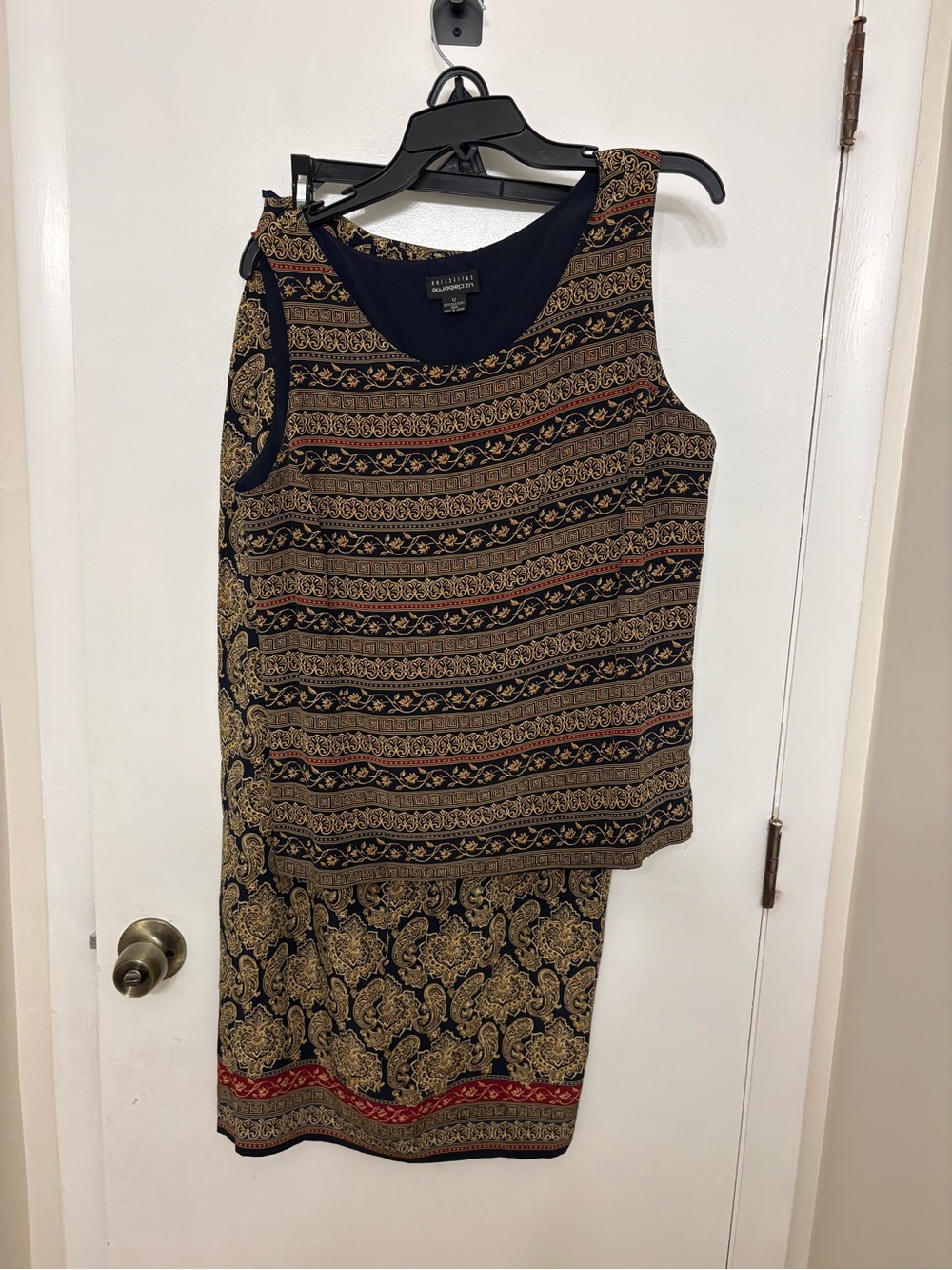 Vtg Liz Claiborne 100% Silk 2 Piece Skirt Set Maxi Paisley Pattern Boho Sz 10